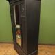 Black painted linen press wardrobe