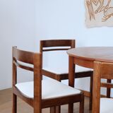4 modernist cream chairs