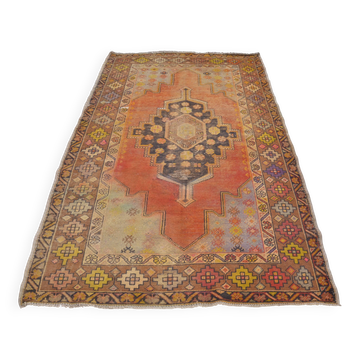 Tapis Oushak vintage en laine fait main