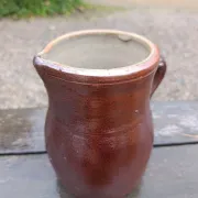 antique glazed stoneware jug / milk pot, late 19th century