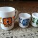 Mobil mugs and vintage pitcher in arcopal