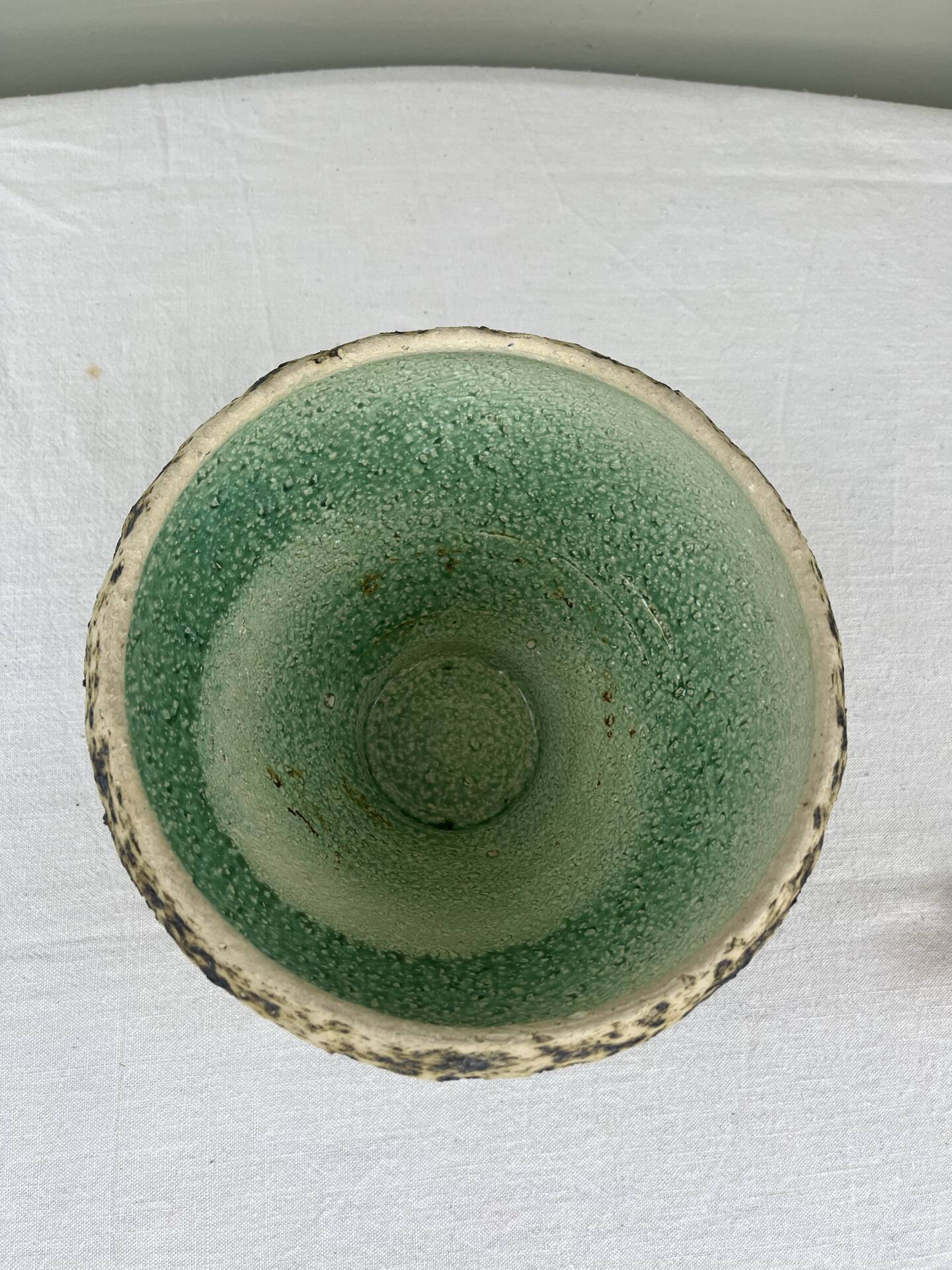 Celadon glazed stoneware bowl signed
