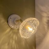 Vintage chiseled glass lampshade wall light - tableware collection -