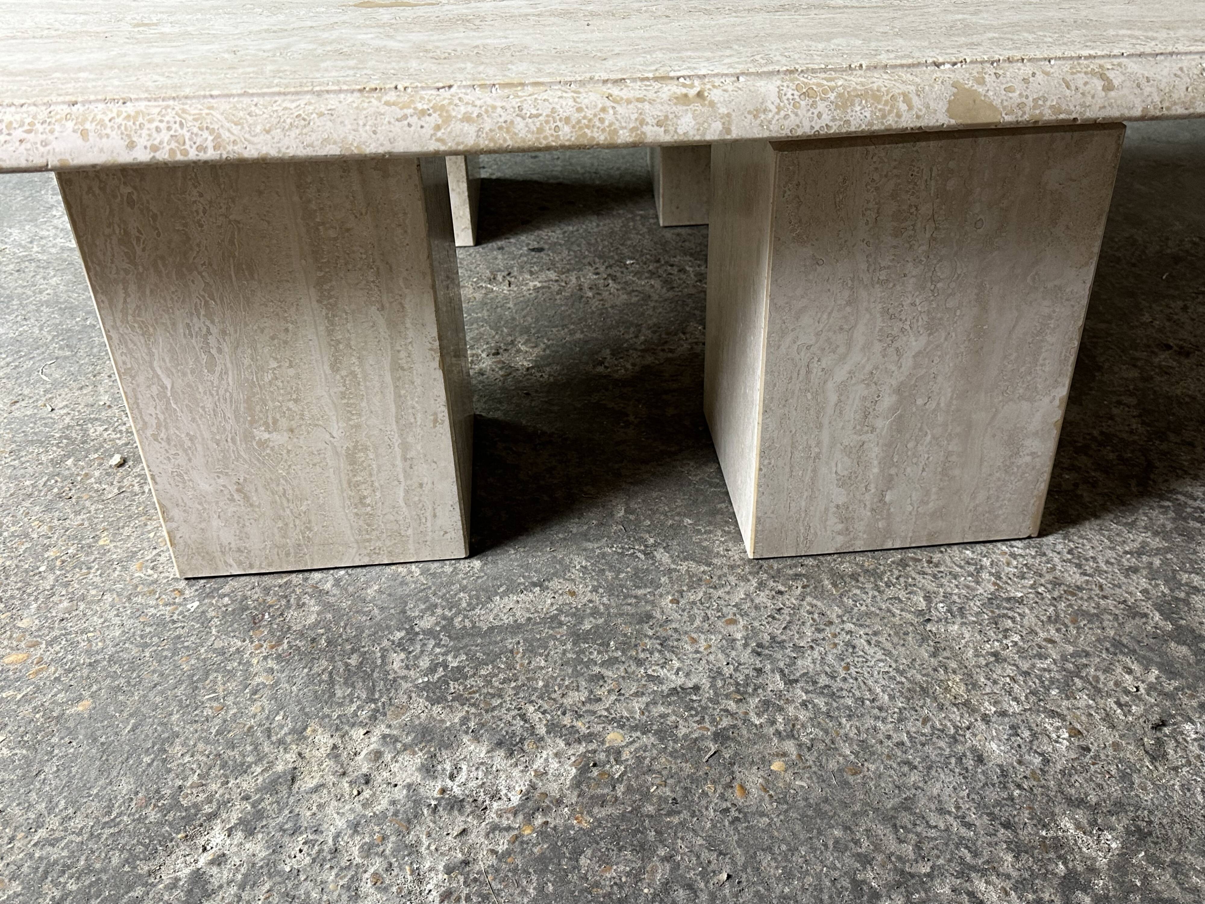 Vintage travertine coffee table 1980