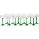 Set of 12 Vintage Luminarc Alsace Wine Glasses Thick Green Stems