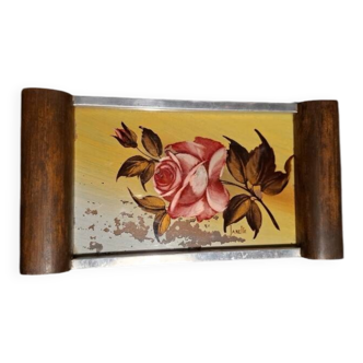 Art Deco plateau painting on glass and wood