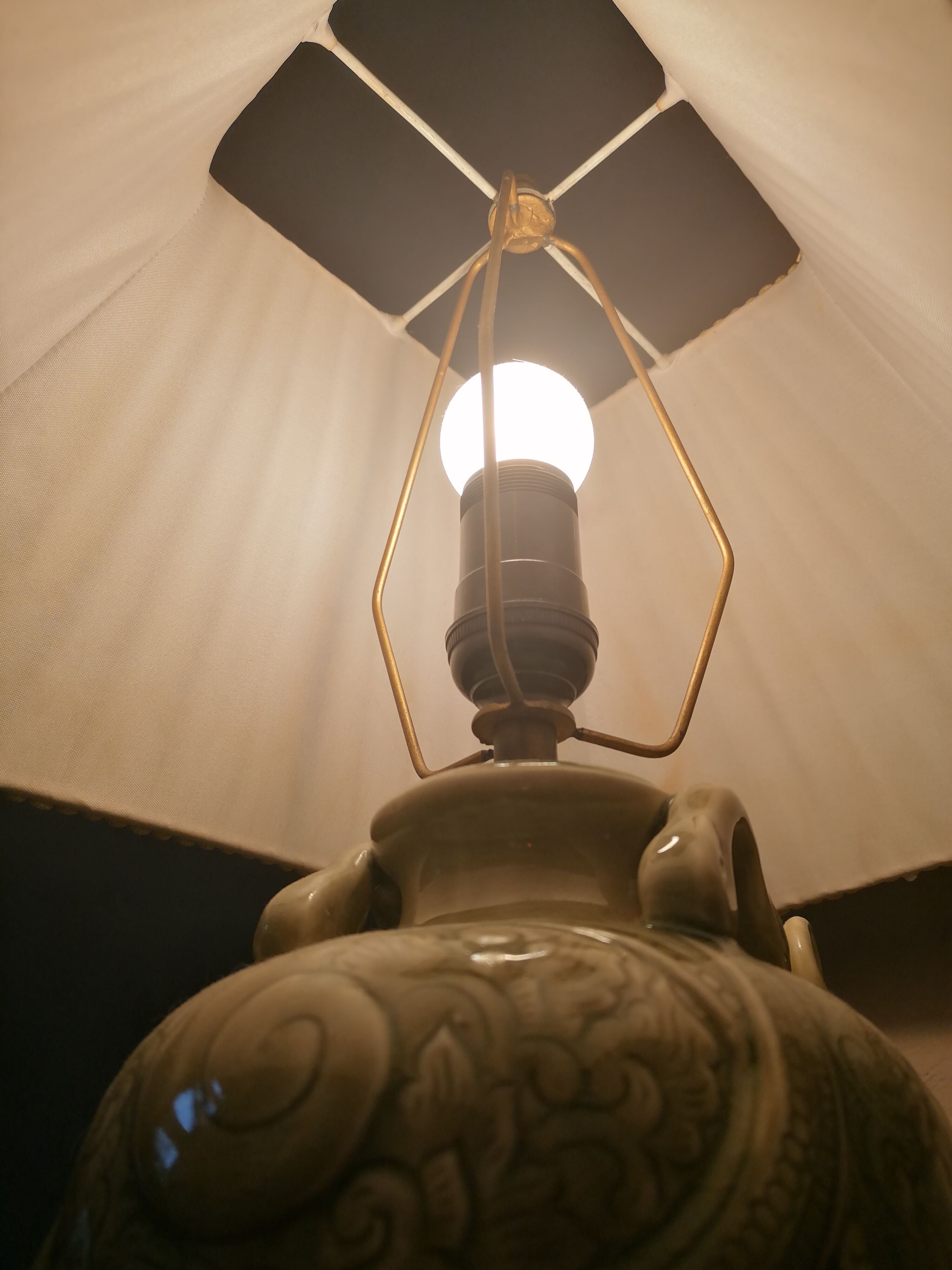 Duo de lampes éléphant en ceramique
