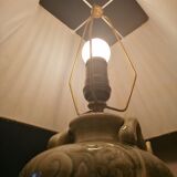 Duo of elephant lamps in cermal