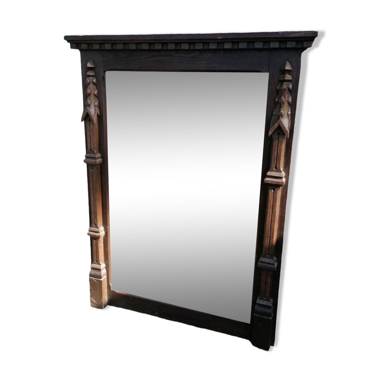 Rustic and Gothic beveled mirror