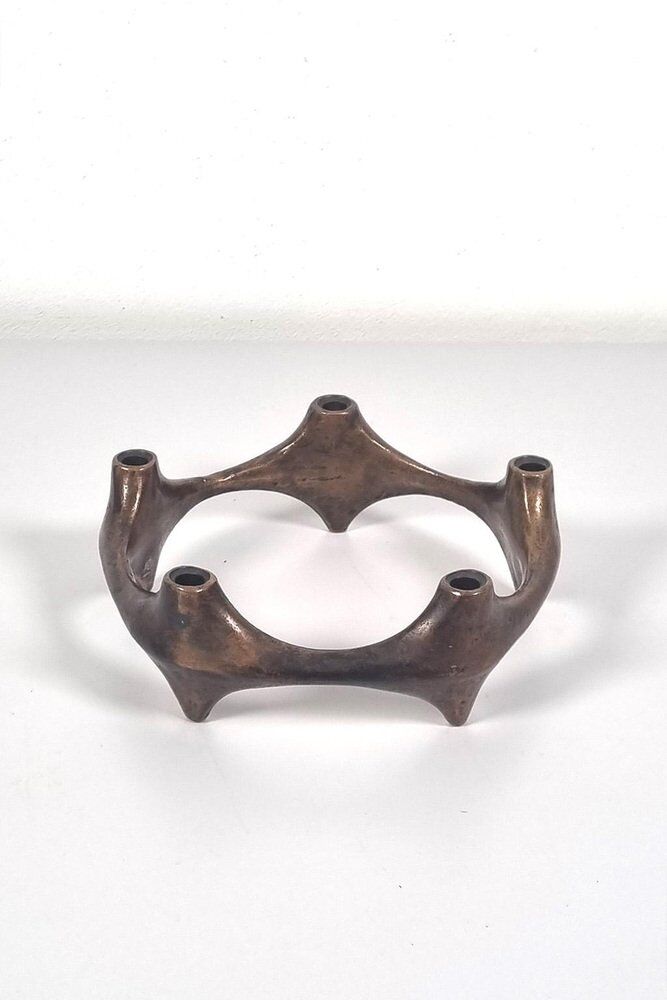 Bronze Brutalist Candle Holder