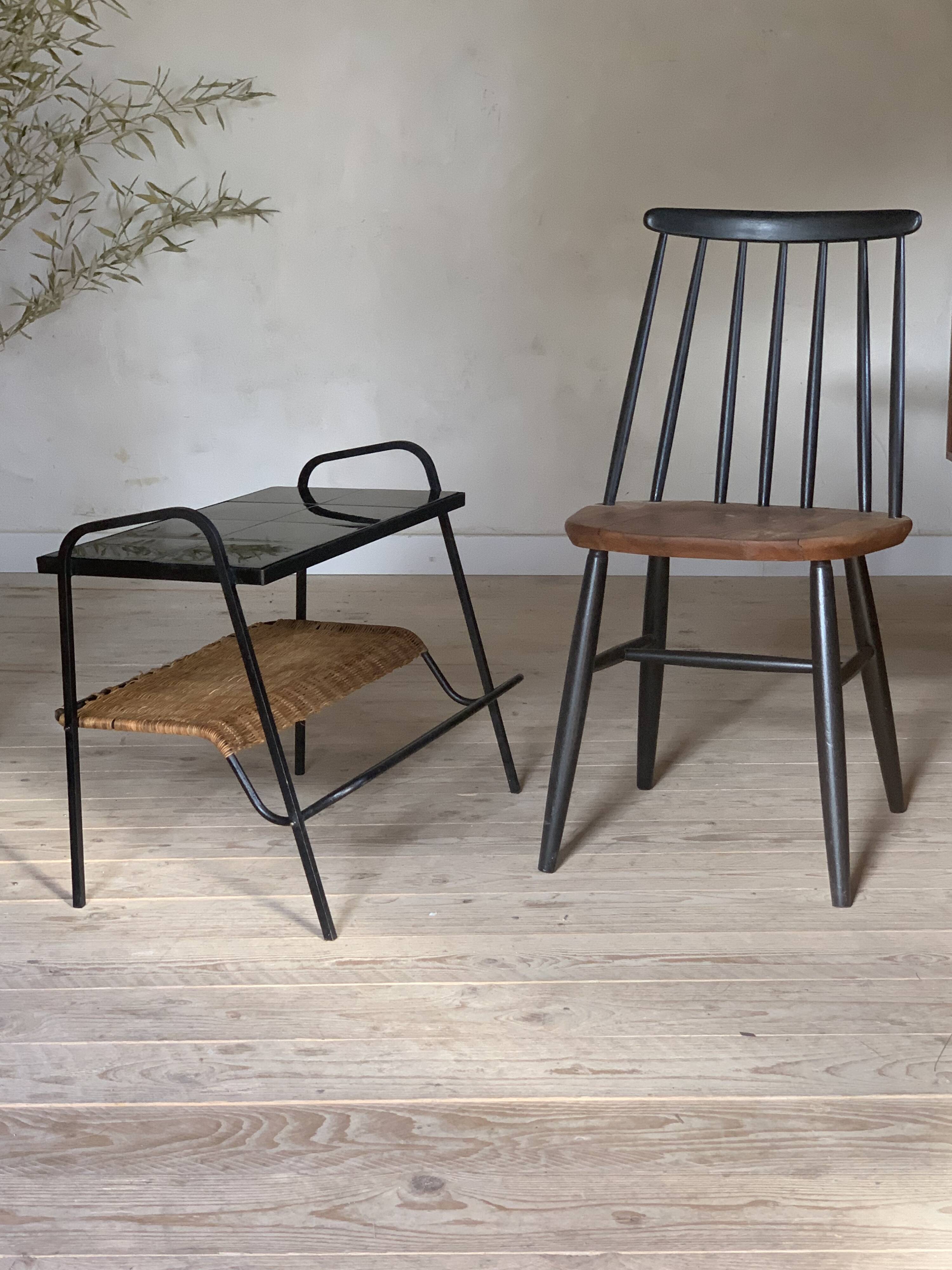 Metal and rattan coffee table