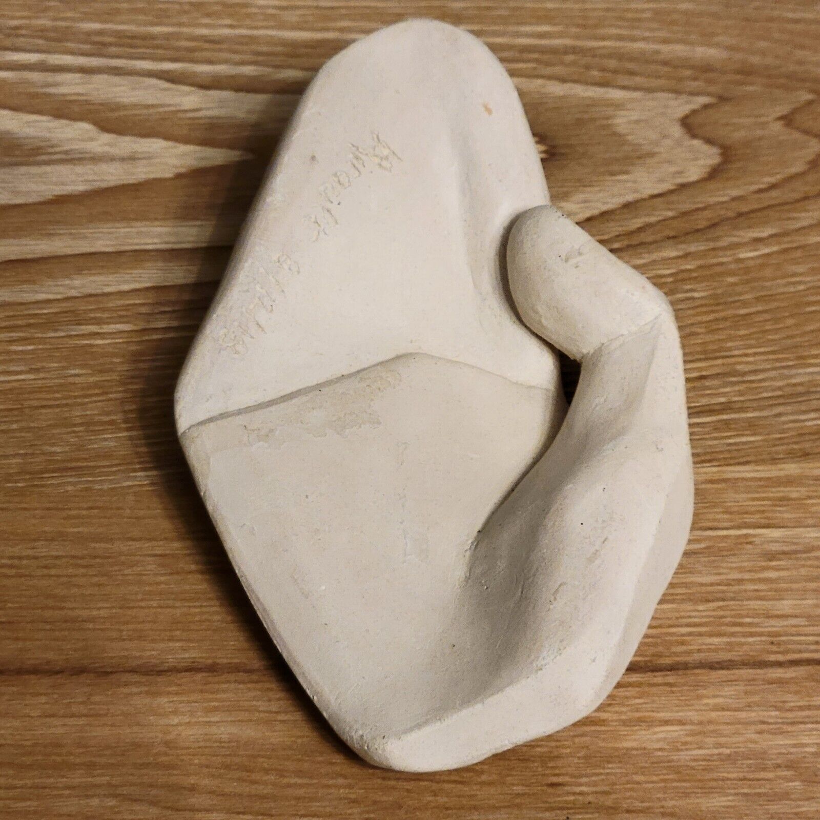 Empty hand pocket ceramic geometric sculpture brutalist signed