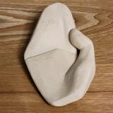 Empty hand pocket ceramic geometric sculpture brutalist signed