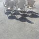 Series of 10 garden chairs made of steel garden patina
