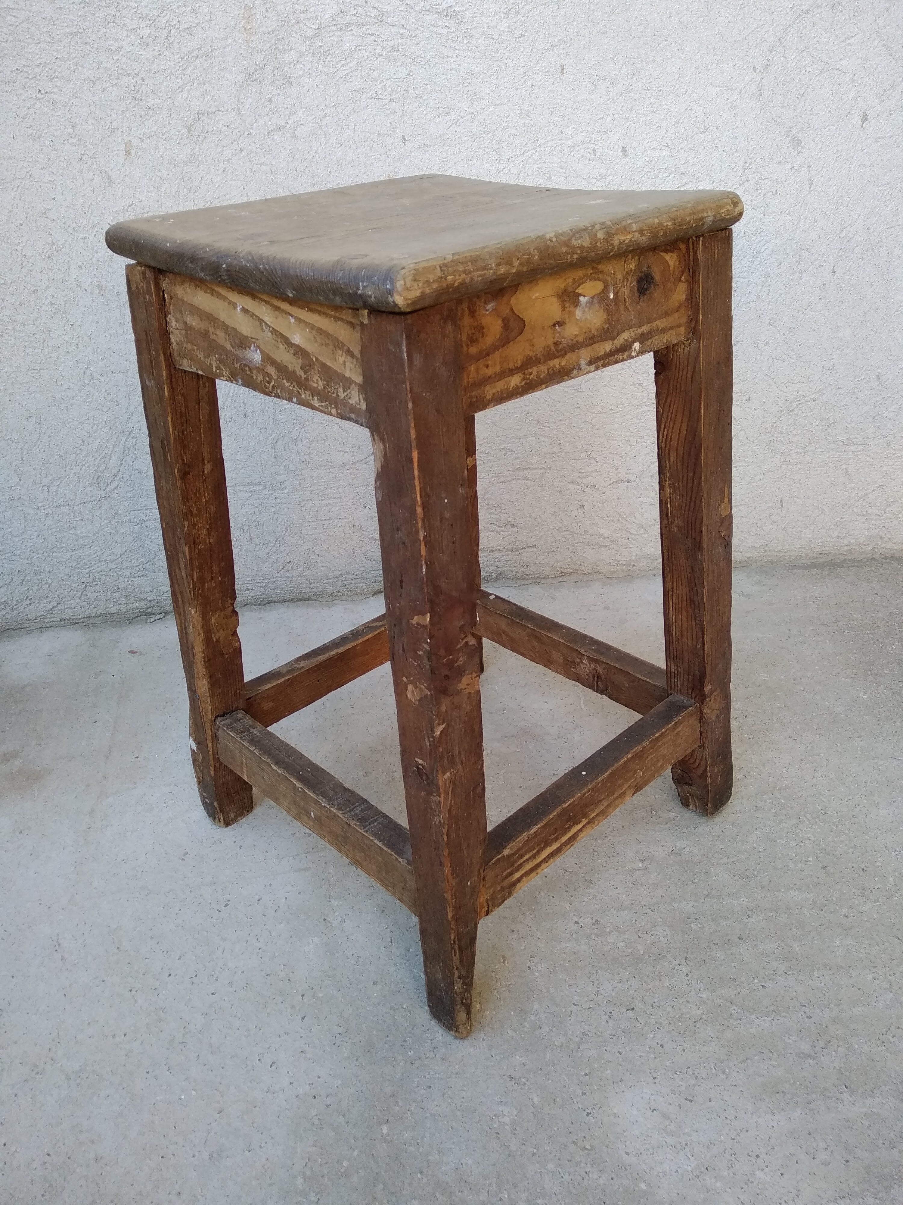 Antique wooden workshop stool
