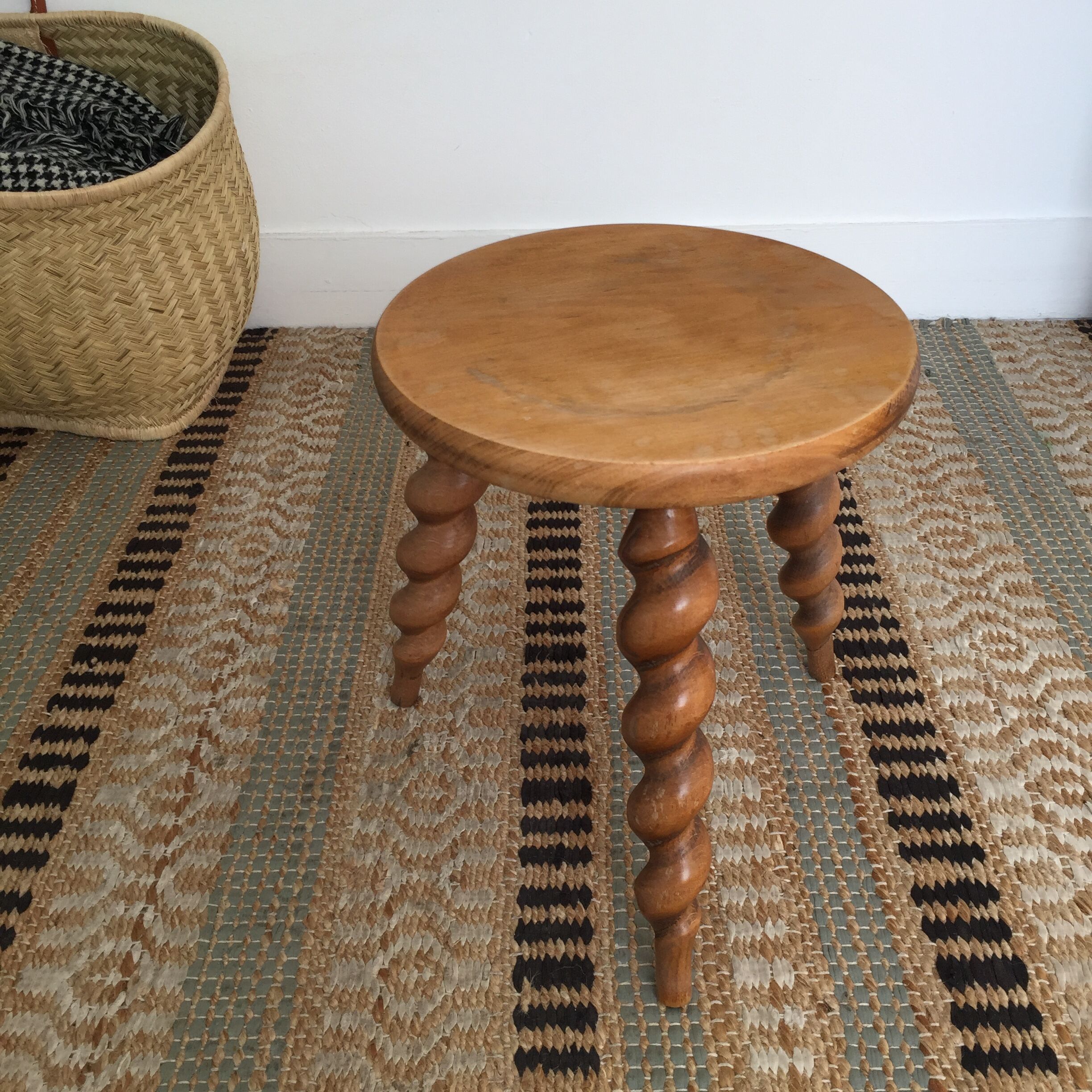 Wood tripod stool