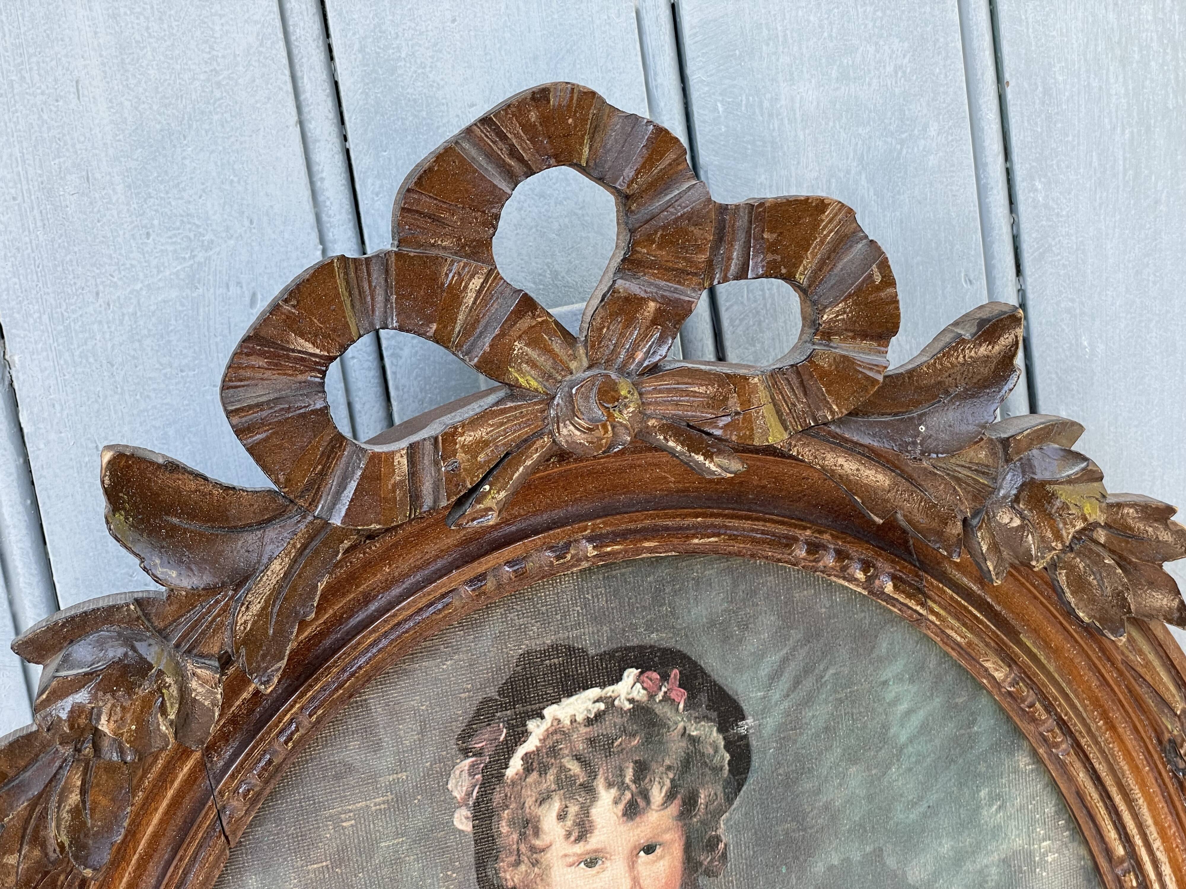 Old painting of a young girl