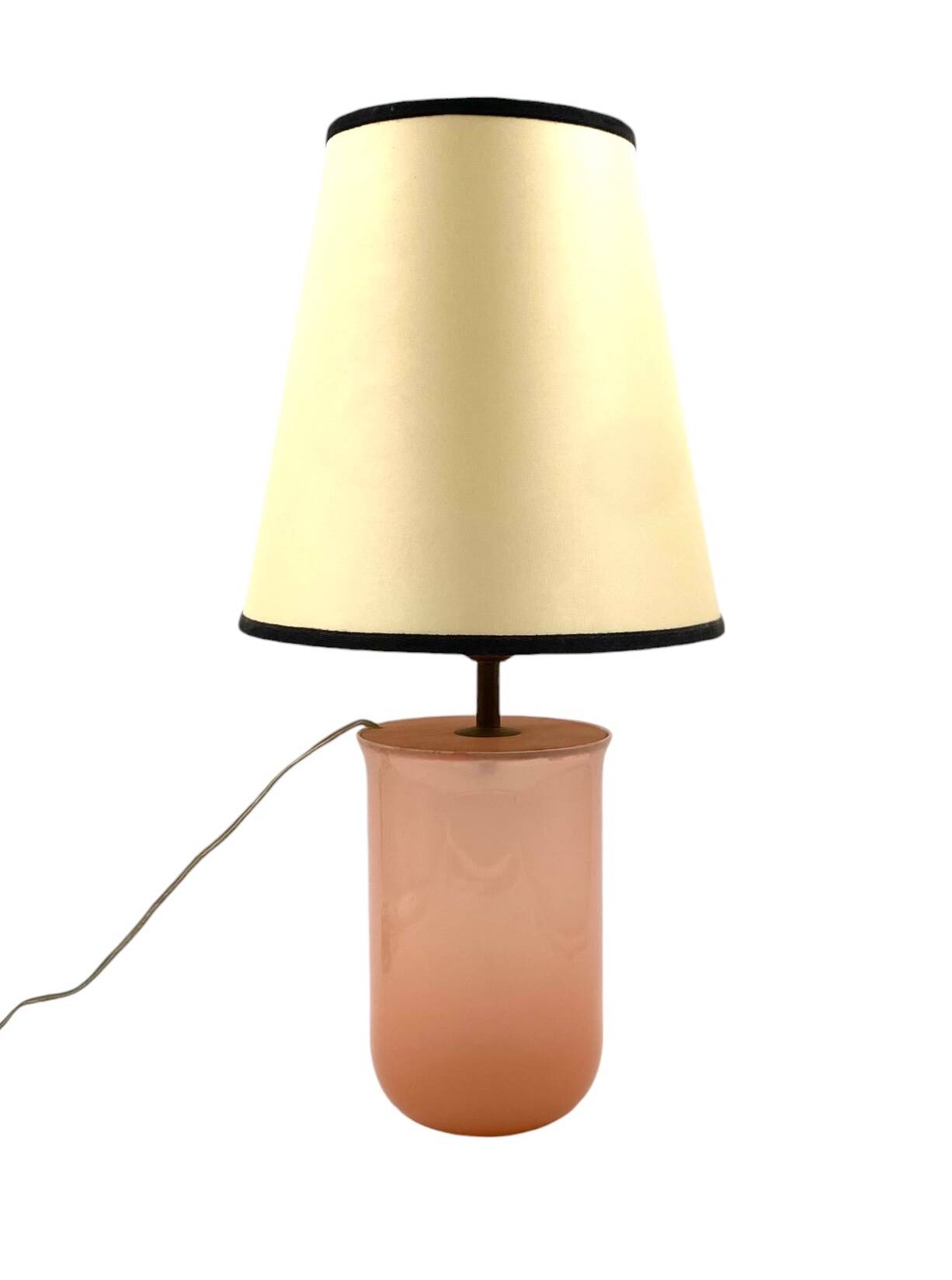 Mid Century Modern Pink Murano Glass Table Lamp Base, Italy, 1950s