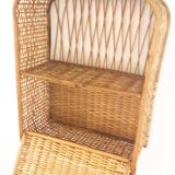 Blond rattan shelf 1960
