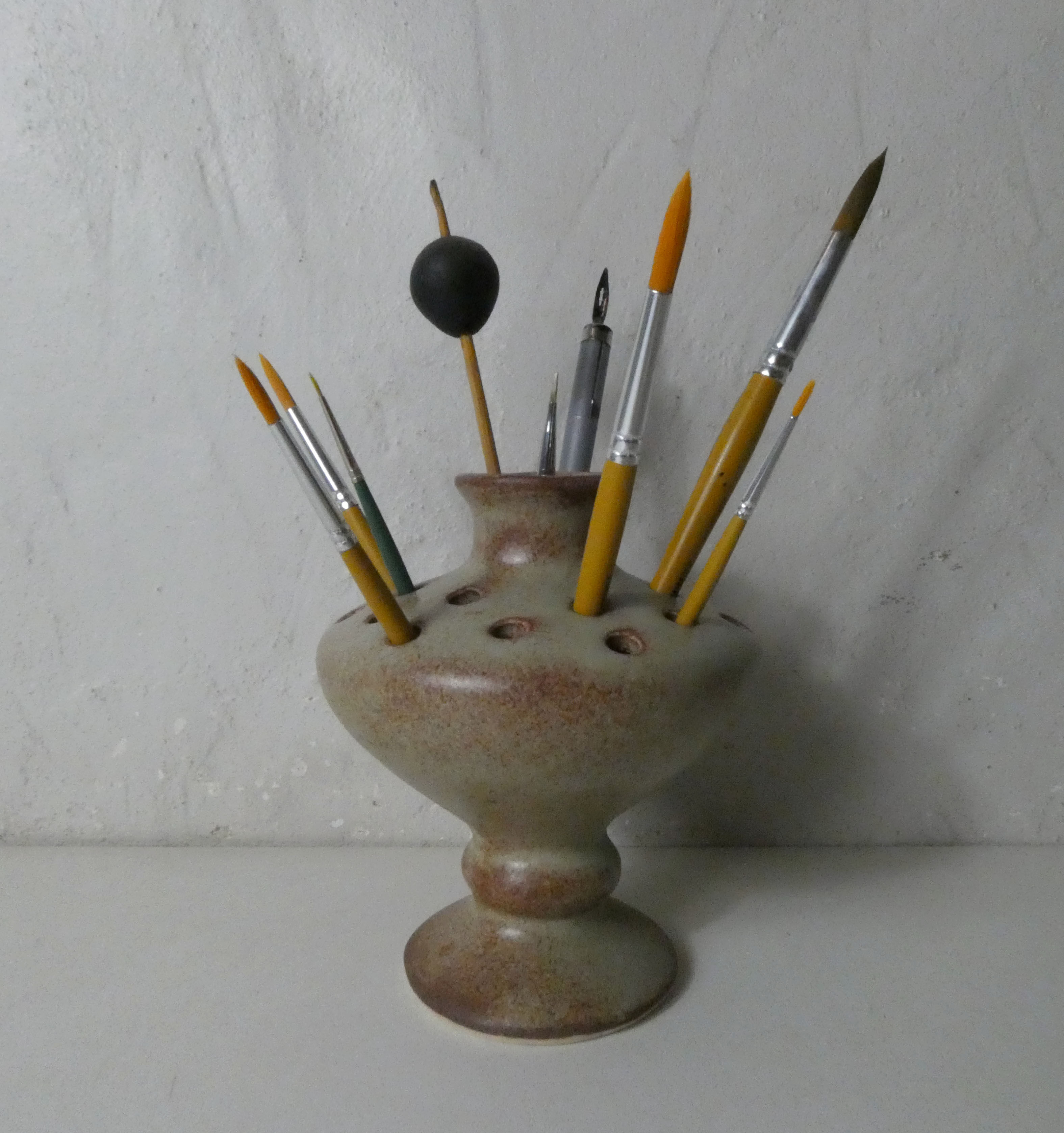 Sandstone vase vintage flowers