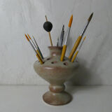 Vase en grès pique fleurs vintage