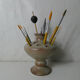 Sandstone vase vintage flowers