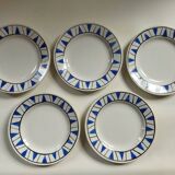 9 dessert plates Hamage & Moulin des Loups, Etoile bleu model