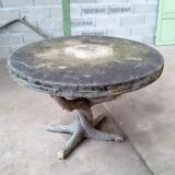 Table de jardin en ciment façon bois