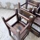 Set of 4 Savoyard pine folk art chairs from the 1950s.