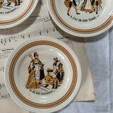 Lot de 8 assiettes comptines en terre de fer Choisy le Roi