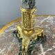 Paire de candélabres en bronze doré et marbre vert, XIXe Siècle