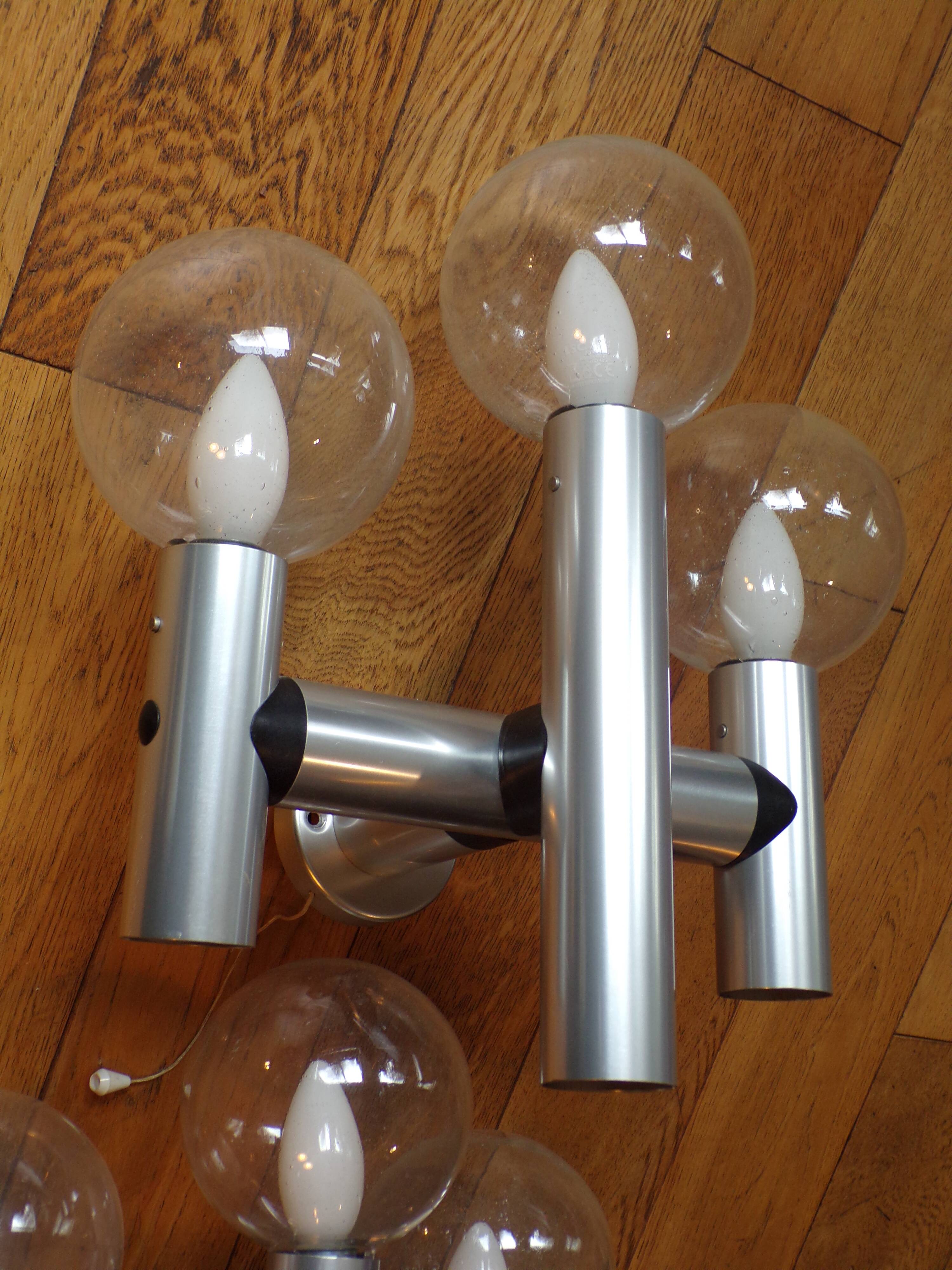 Paire d'appliques space age Kalmar 3 feux