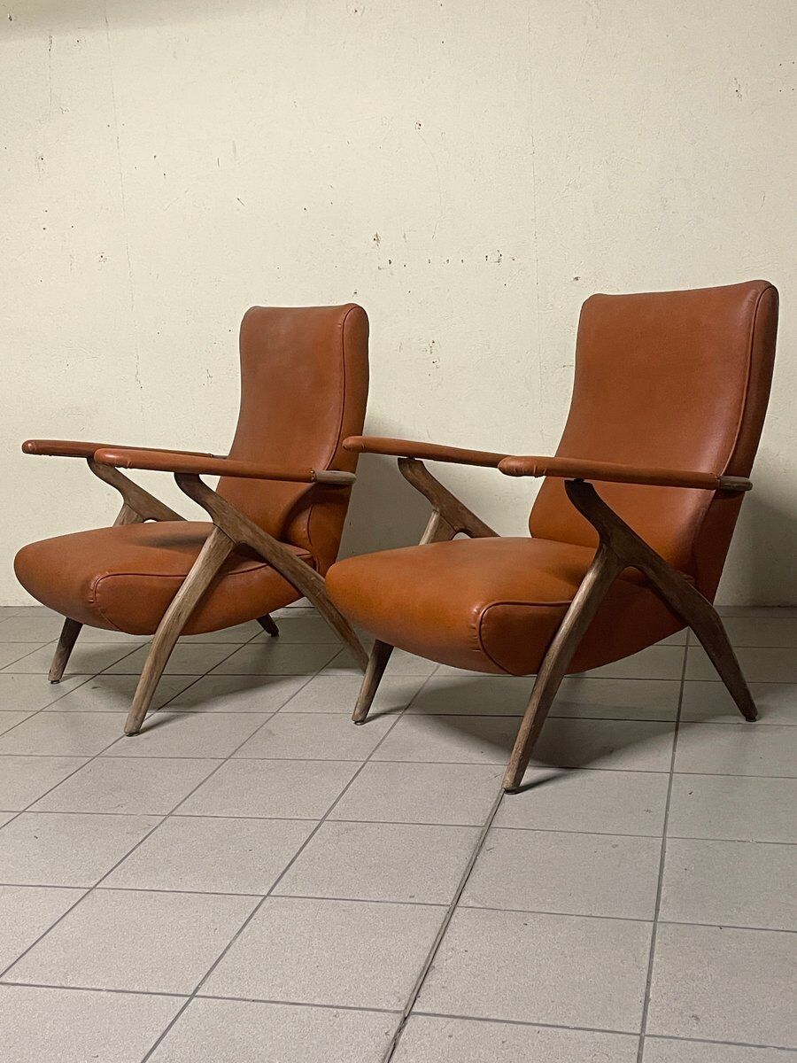 Poltrone in stile di Antonio Gorgone, anni '50, set di 2