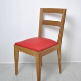 4 Chaises en chêne massif 1950