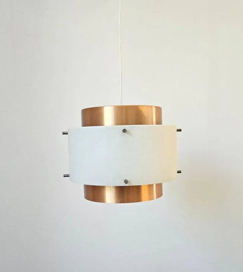 Rare Midcentury Pendant in style of Jo Hammerborg, Denmark, 1970s
