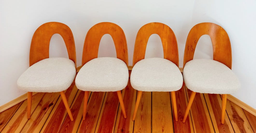 A set of four chairs, proj. A. Suman, Tatr Nabytok, Czechoslovakia, 1960s
