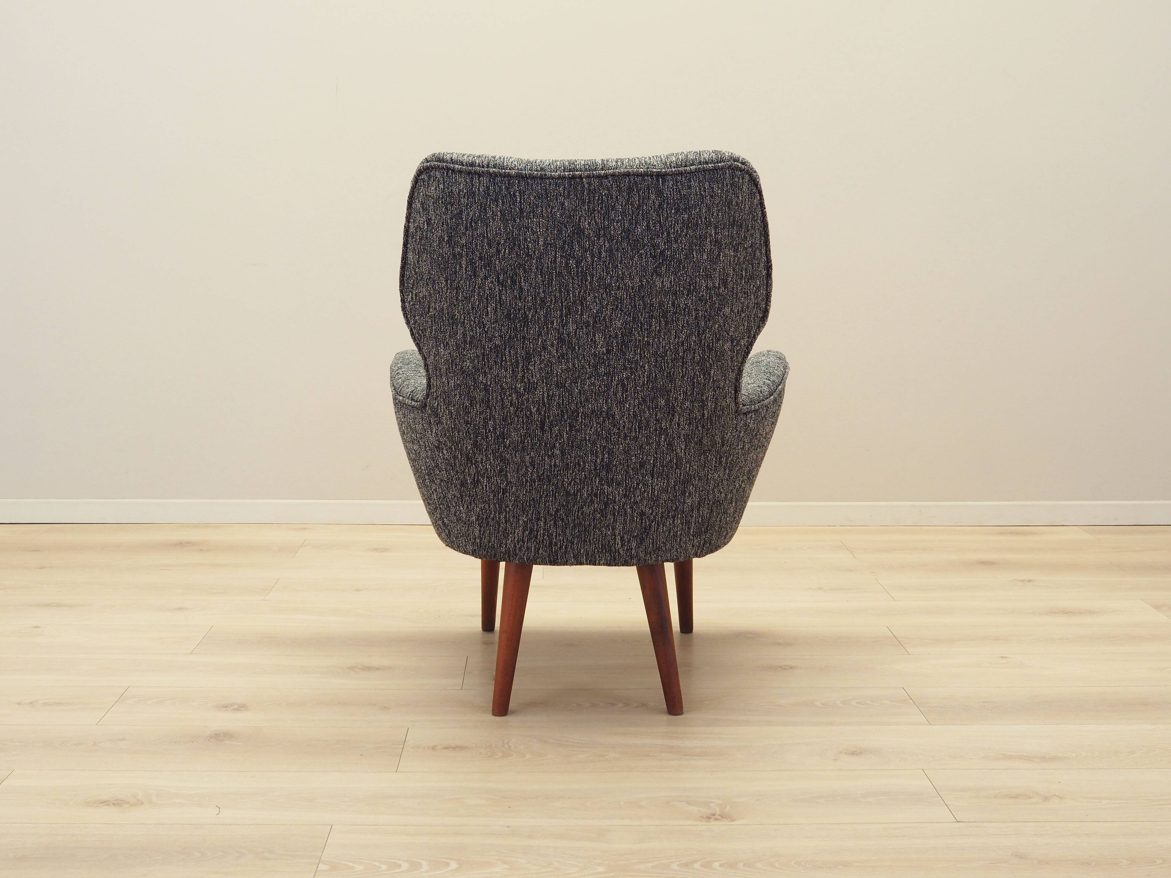 Grey armchair, Italian design, 1970s, production: Italy