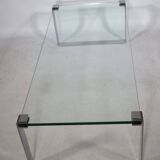 Table basse en verre chromé Draenert 1022 années 1970