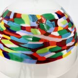 Suspension en verre soufflé blanc et coloré et métal chromé par La Murrina
