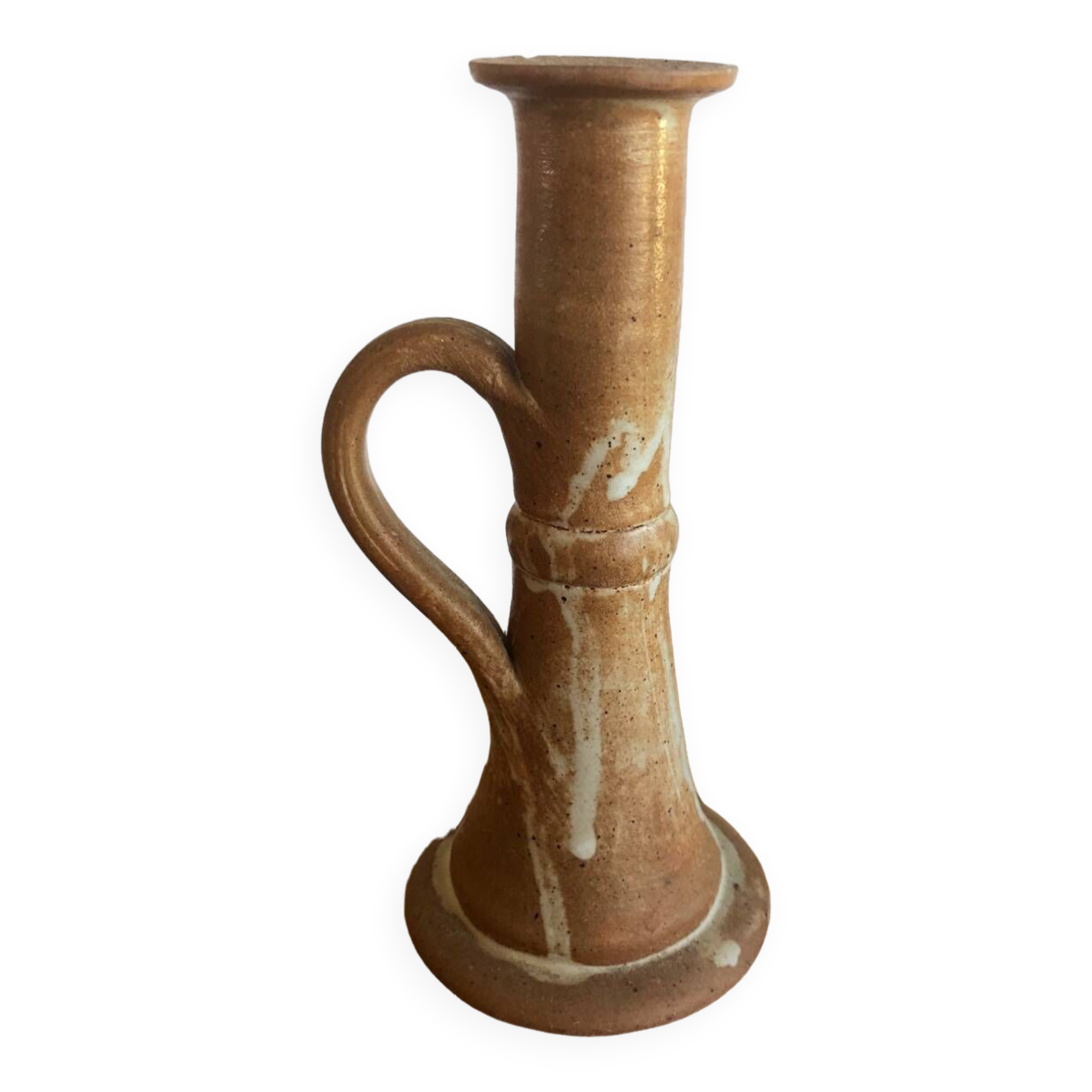 Pretty sandstone candle holder with handle