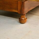Restoration period commode with walnut burl, marble top.