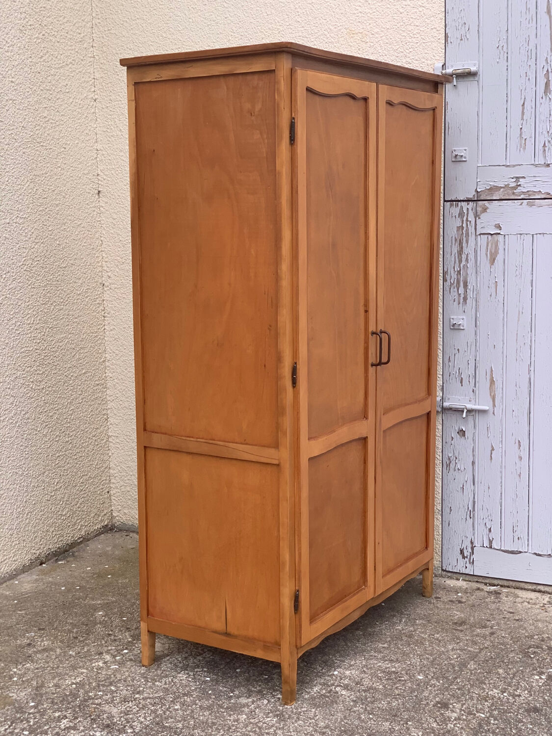 Parisian wardrobe vintage beech 1970