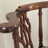 Chaise d'angle géorgienne en acajou sur roulettes, XIXe siècle