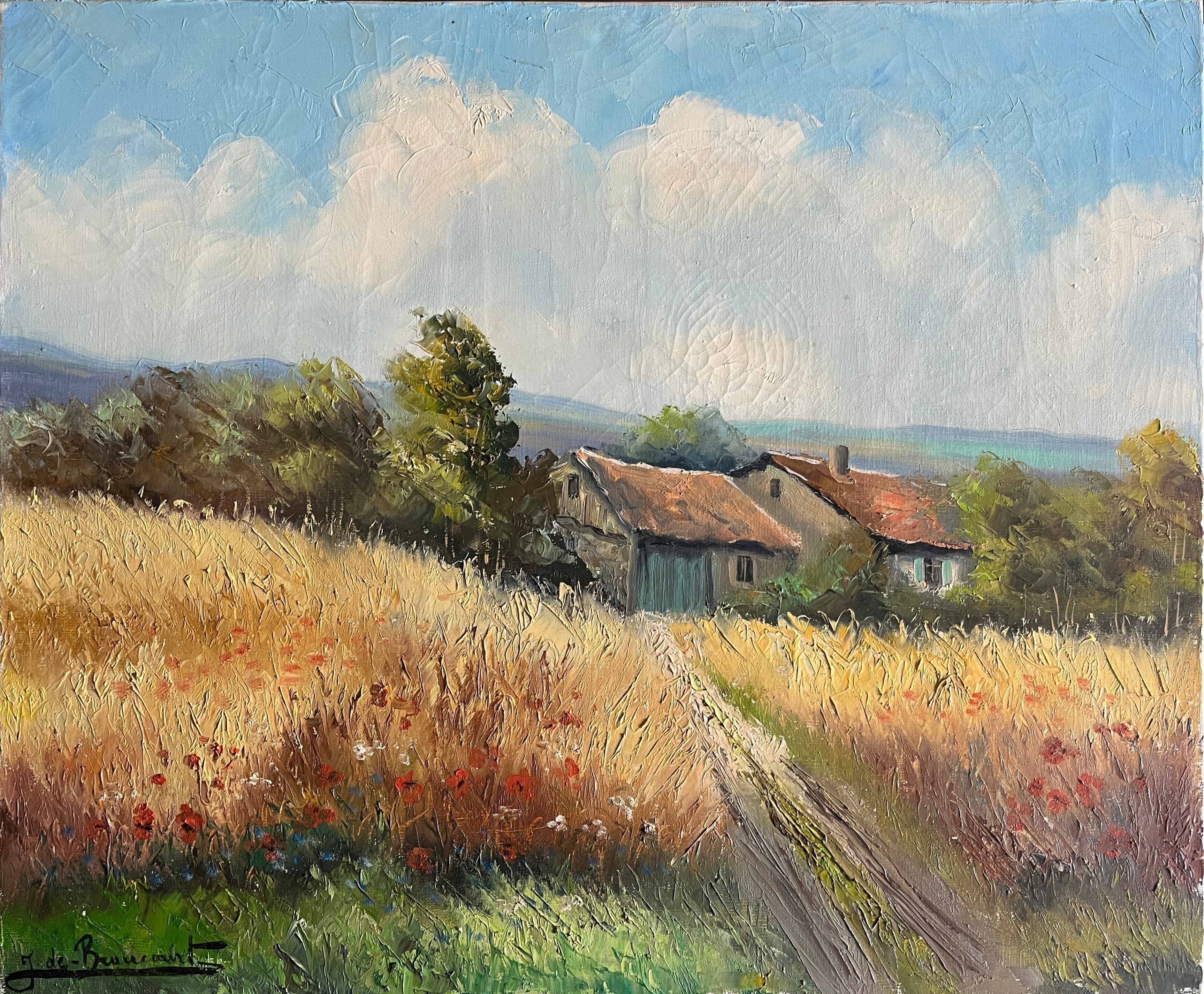 Tableau HST "Landscape with Poppies and Wheat Field" J. De Beaucourt (school).