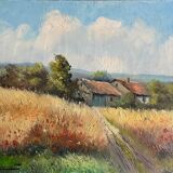 Tableau HST "Landscape with Poppies and Wheat Field" J. De Beaucourt (school).