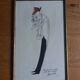 Caricature drawing signed by Georges Lavagne 1950