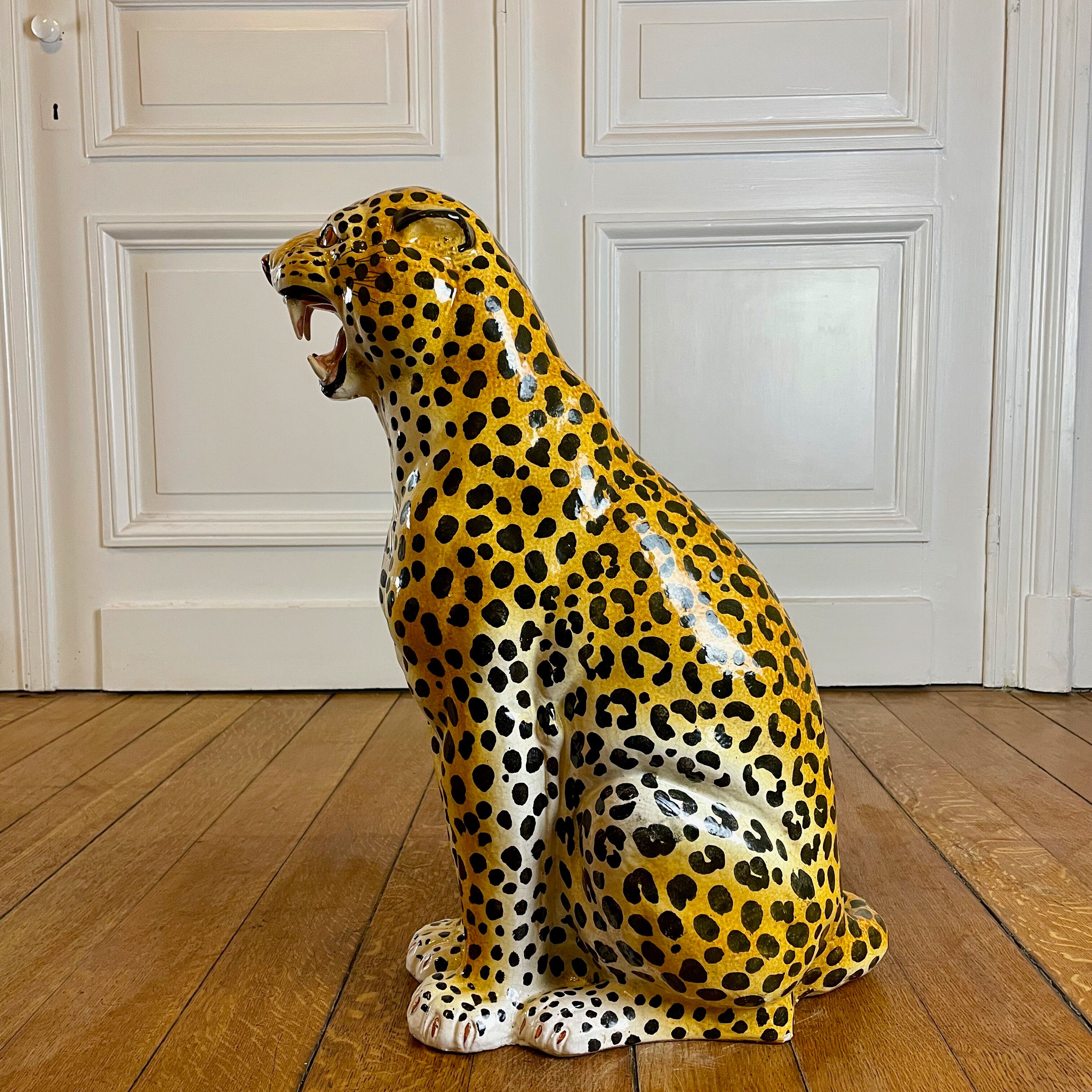 ceramic leopard, Italy, 1970