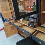 Large cabinet cabinet patina black buffet bookcase drawers