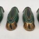 Set of 6 Poët-Laval Art Deco Enameled Ceramic Knife Holders