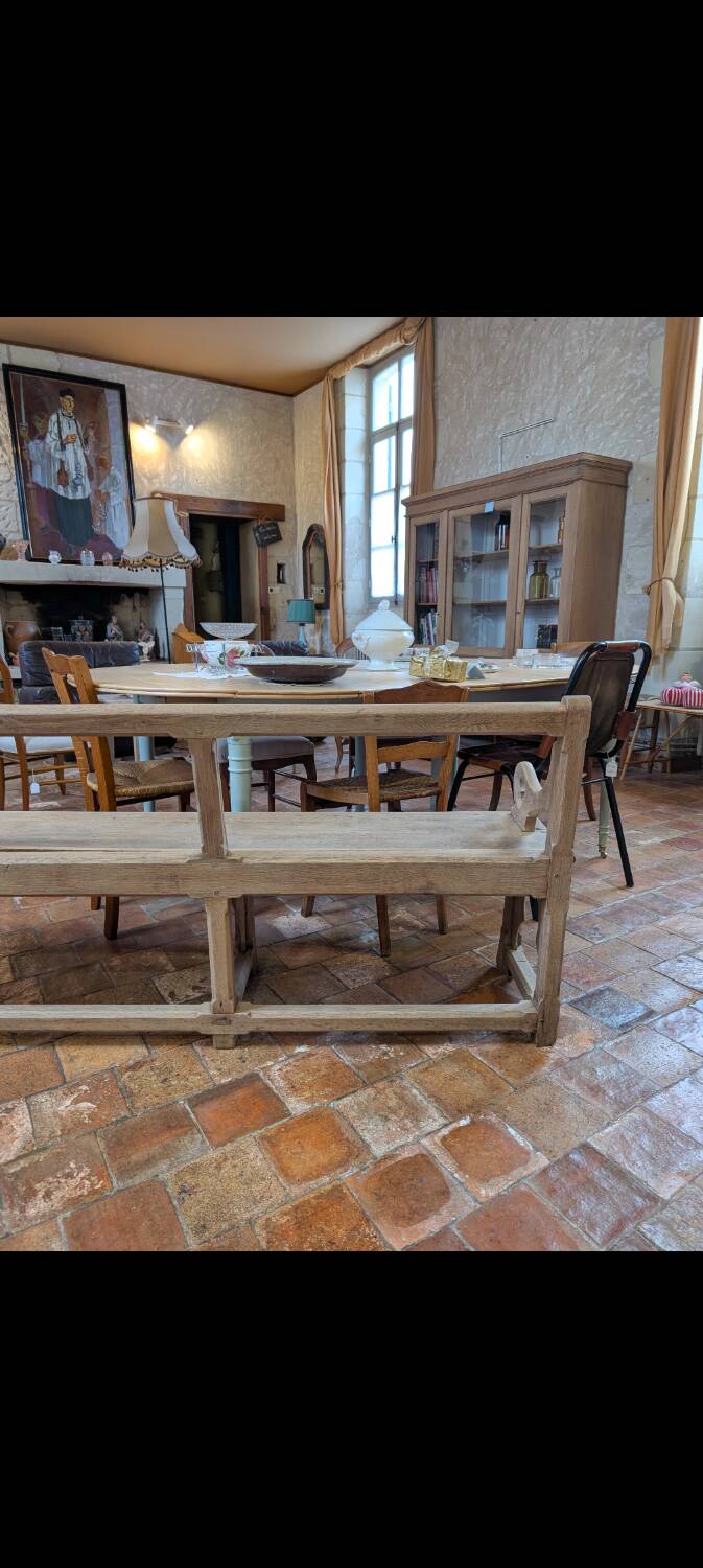 Old church bench in oak